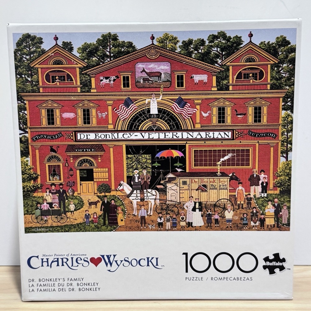 Charles Wysocki DR. BONKLEY'S FAMILY 1000 Piece Puzzle Buffalo Games NIB Sealed